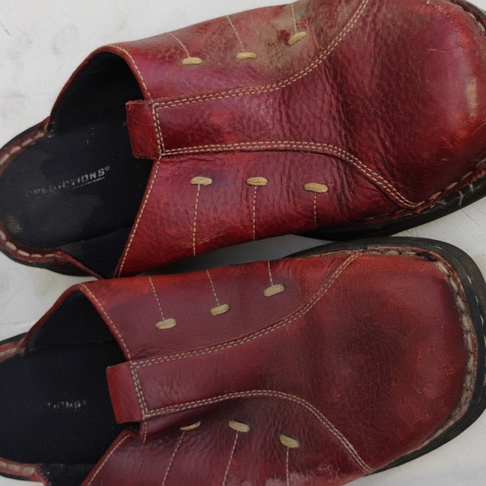 🌻 LEATHER CLOGS by PREDICTIONS Sz 8.5 VNPLC